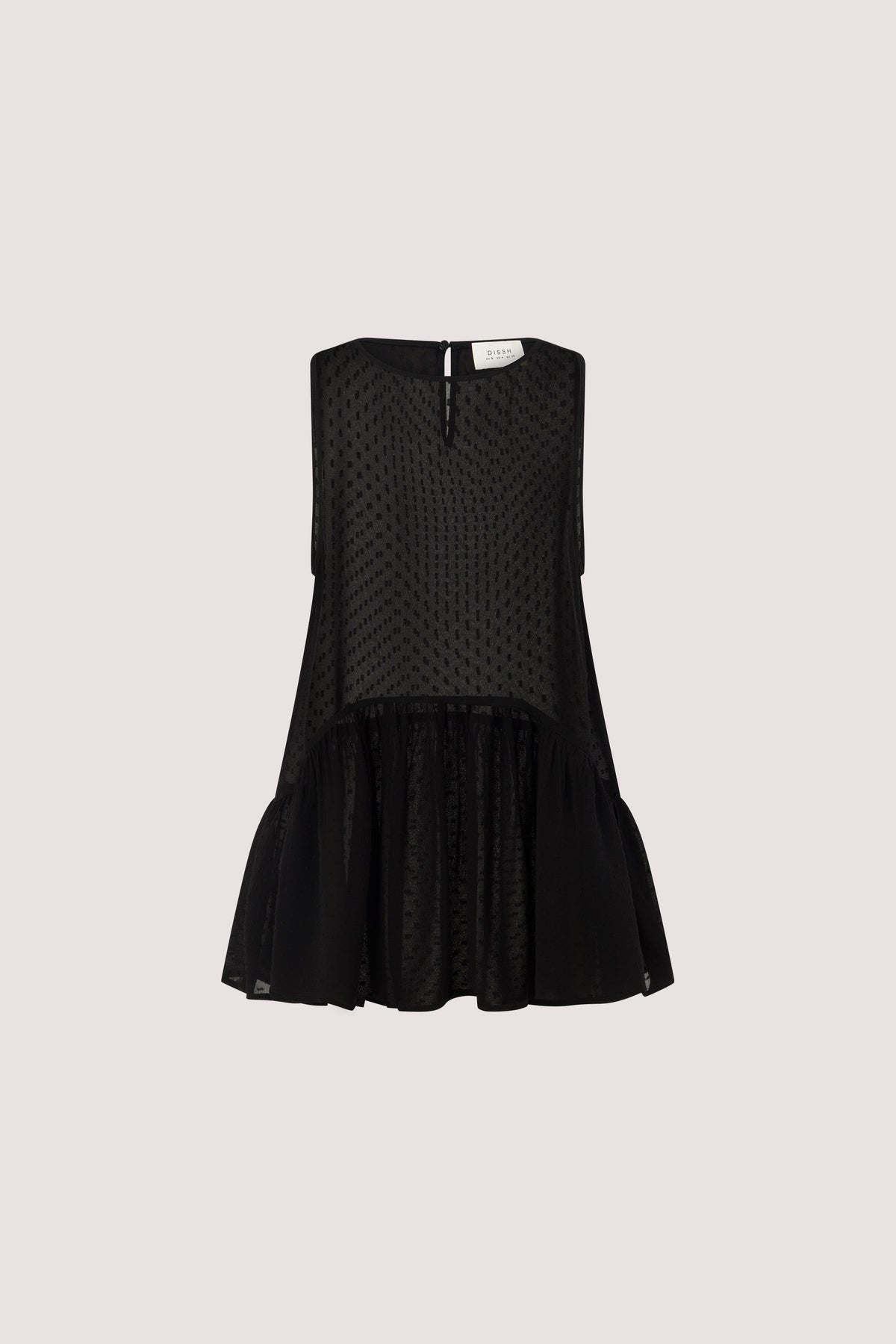SALINA BLACK DOT DROP WAIST TOP