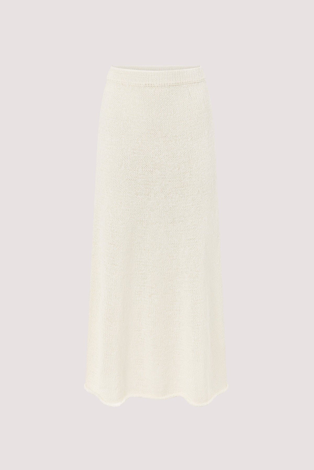 MIREYA OFF WHITE KNIT MAXI SKIRT
