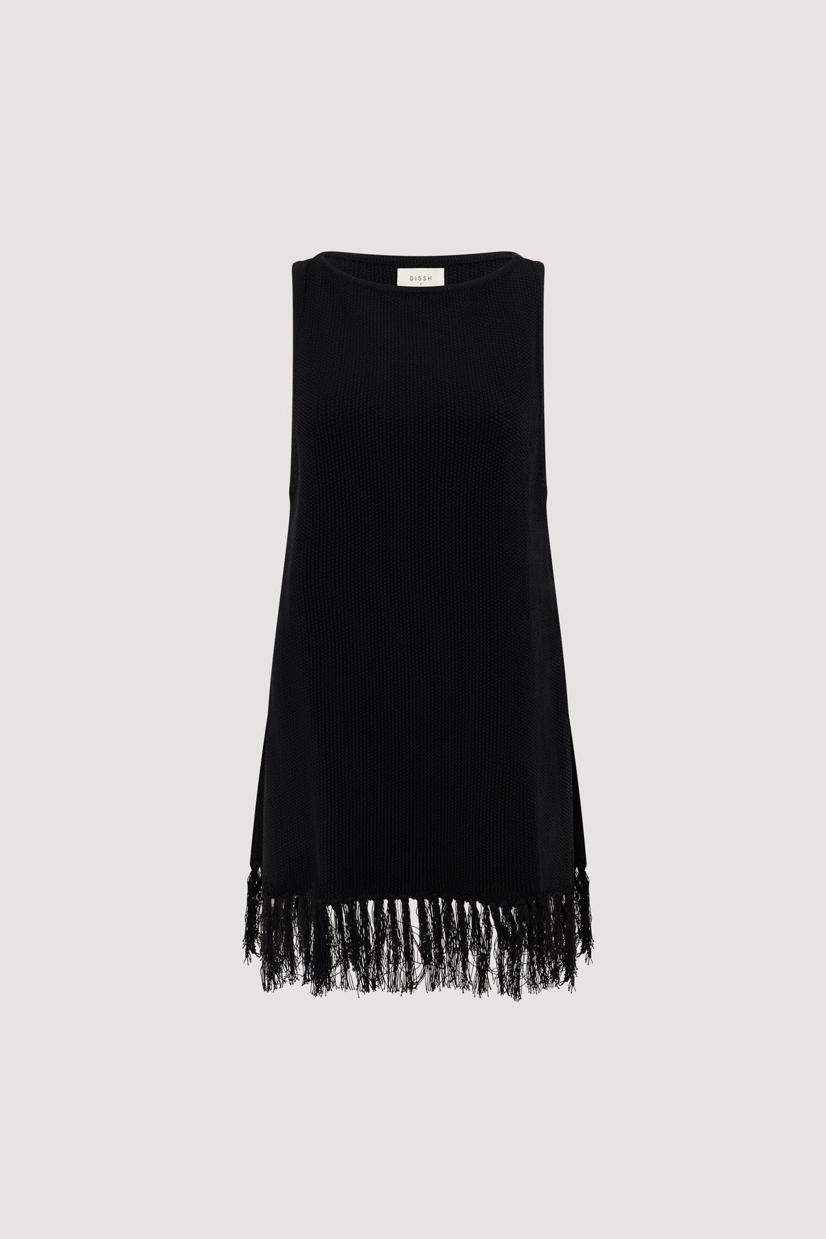 BENETTE BLACK FRINGE TUNIC TOP