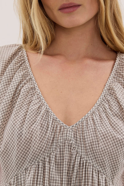 ARABELLA CREAM CHECK TOP