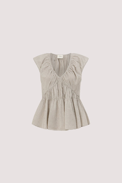 ARABELLA CREAM CHECK TOP