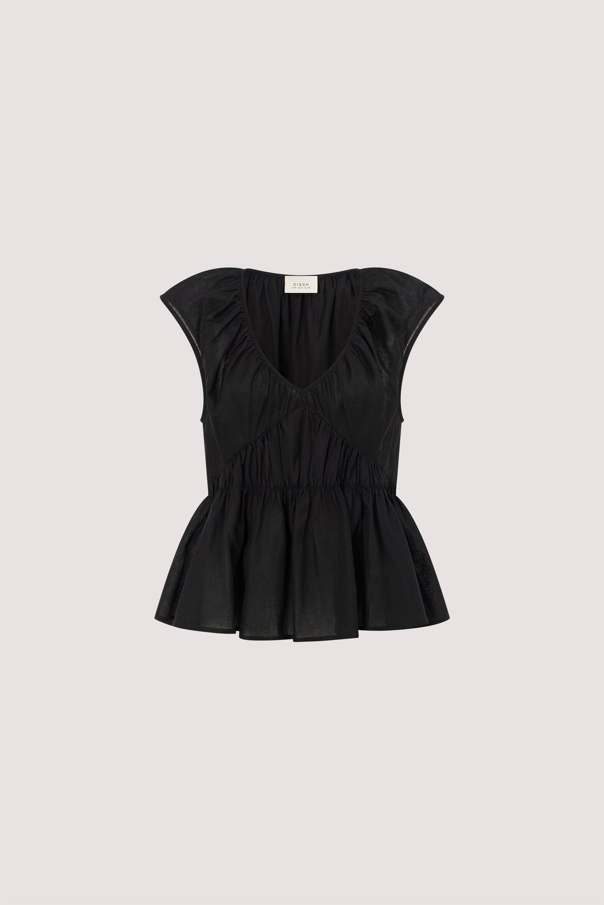 BILLIE BLACK LINEN BLEND TOP