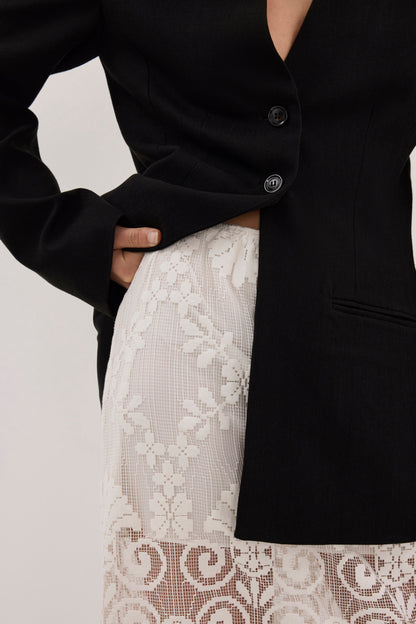REINA IVORY LACE MIDI SKIRT
