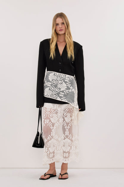 REINA IVORY LACE MIDI SKIRT