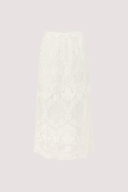 REINA IVORY LACE MIDI SKIRT