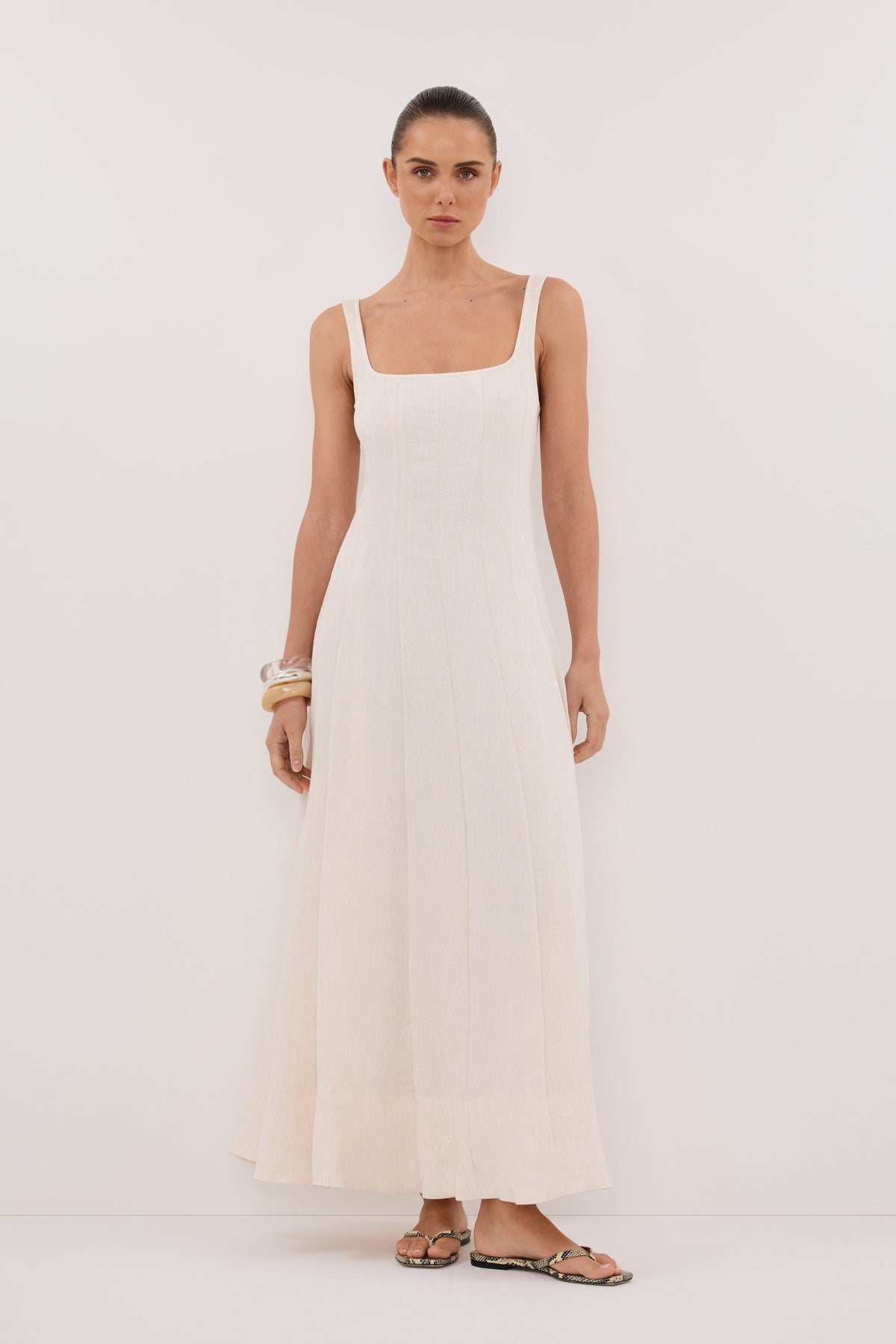 CANNE CREAM MIDI DRESS