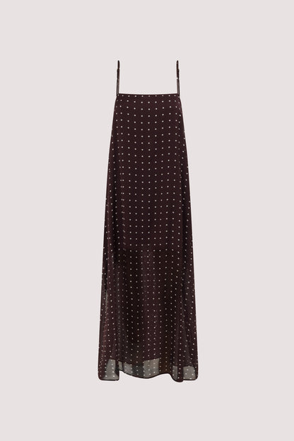 VANESSA BITTER CHOC SLEEVELESS MIDI DRESS