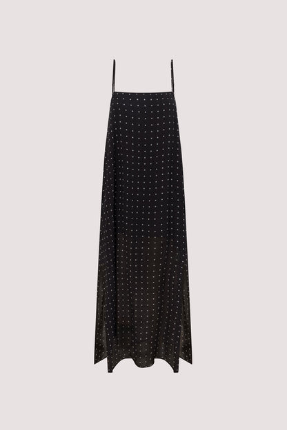 VANESSA BLACK SLEEVELESS MIDI DRESS