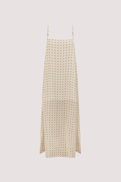 VANESSA SANDSTONE SLEEVELESS MIDI DRESS