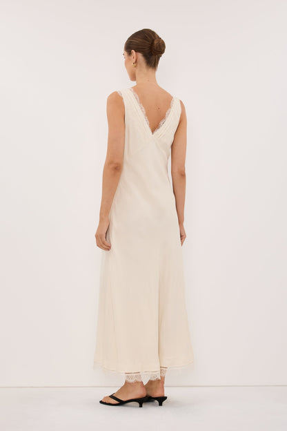 ANDREA SANDSTONE CUPRO MIDI DRESS