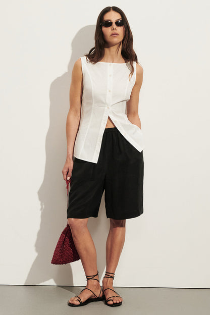 ALICE BLACK CUPRO BERMUDA SHORT