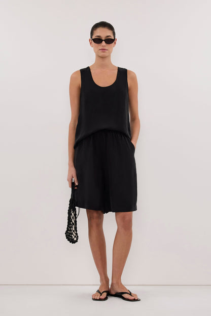 ALICE BLACK CUPRO BERMUDA SHORT