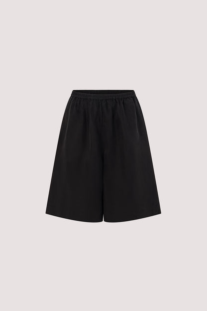 ALICE BLACK CUPRO BERMUDA SHORT