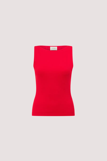 AMARA RED BOAT NECK KNIT TANK