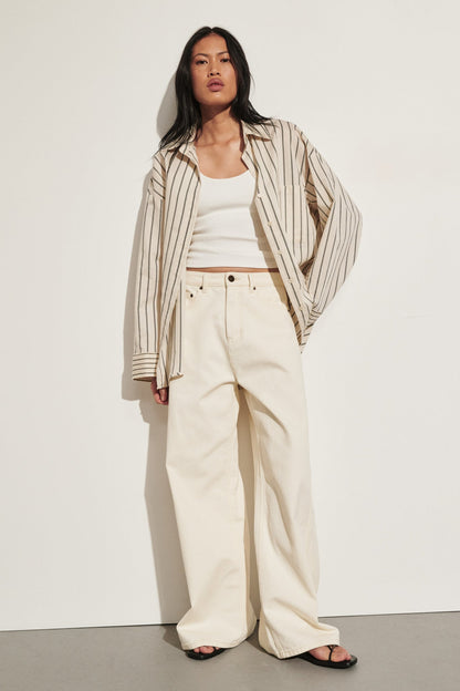 DREW CREAM WIDE LEG DENIM JEAN