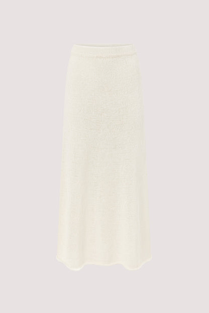 MIREYA OFF WHITE KNIT MAXI SKIRT